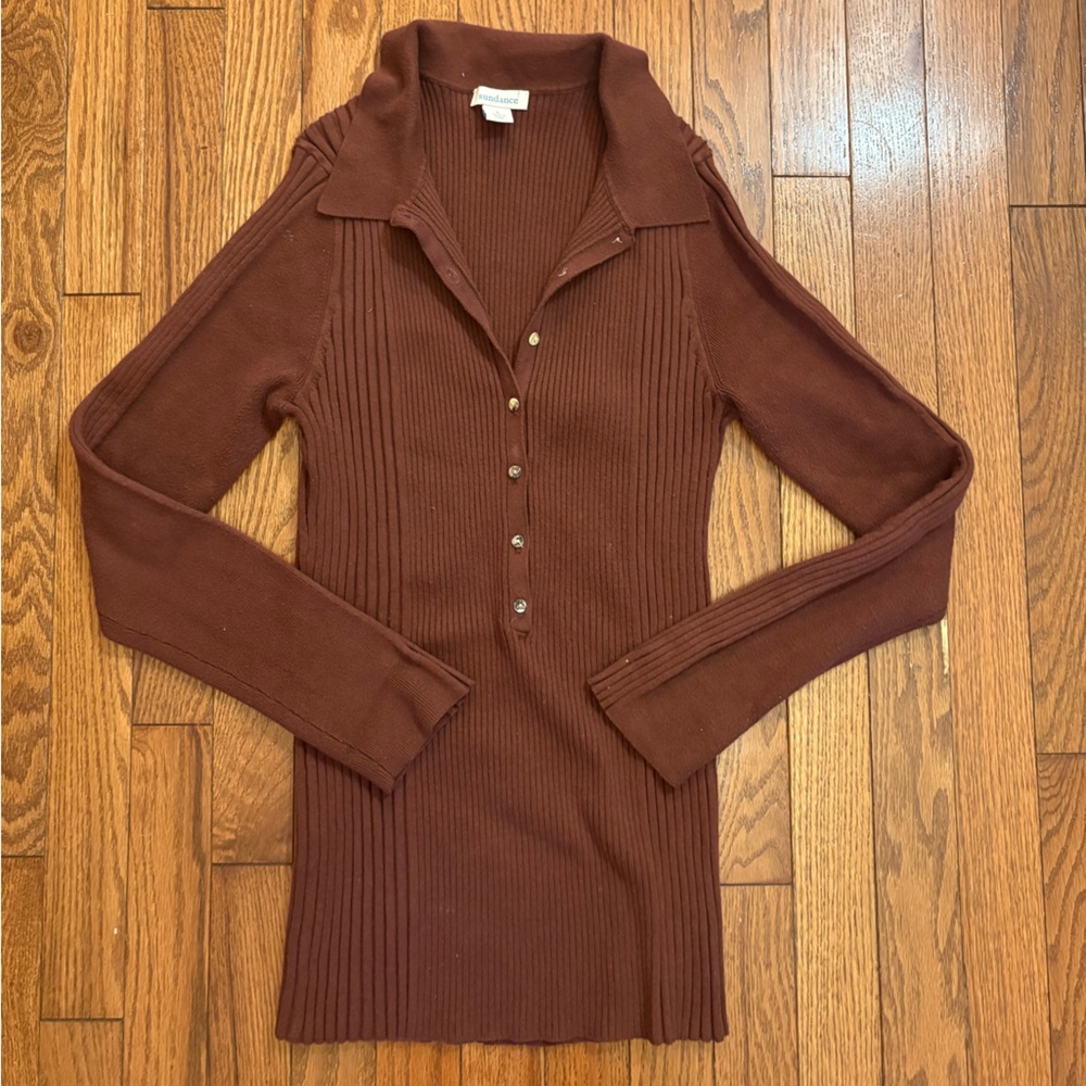 Sundance Chocolate Knit Organic Cotton Sweater